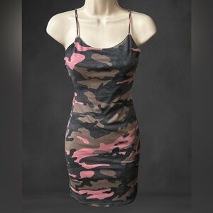 Pink camouflage mini dress